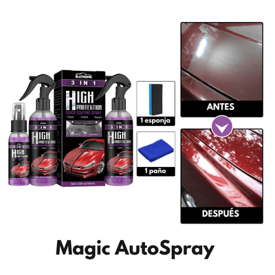 Spray de recubrimiento para coches 3 en 1 con esponja y paño | Magic AutoSpray