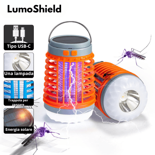 2 σε 1 Lampada solare da campeggio UV per zanzare | LumoShield