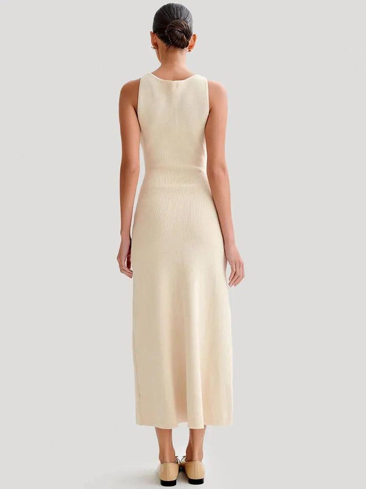 Margaux | Sleeveless Buttoned Maxi Dress 