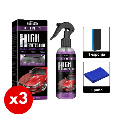 Spray de recubrimiento para coches 3 en 1 con esponja y paño | Magic AutoSpray