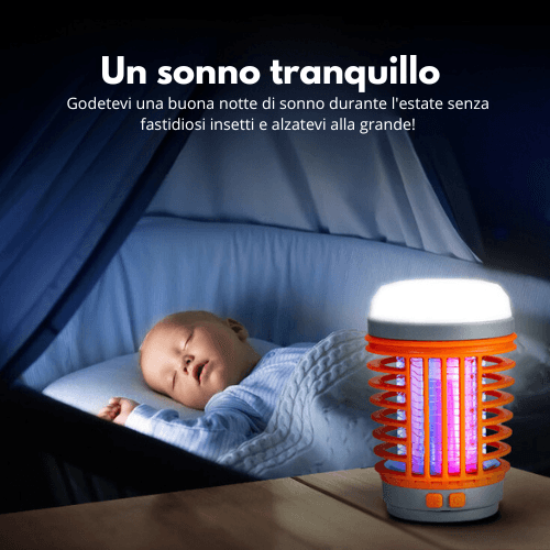 2 in 1 Lampada solare da campeggio UV per zanzare | LumoShield