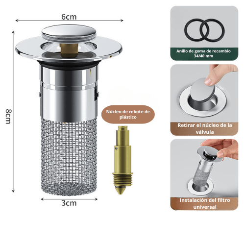 Filtro de fregadero de acero inoxidable| Filtery