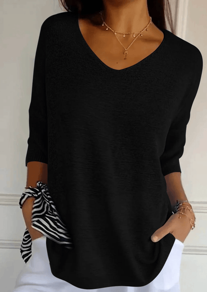 Lola | Plain Knit Top with Collar 