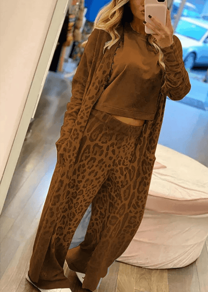 Panthera | Ensemble cardigan et pantalon léopard - Zevessa