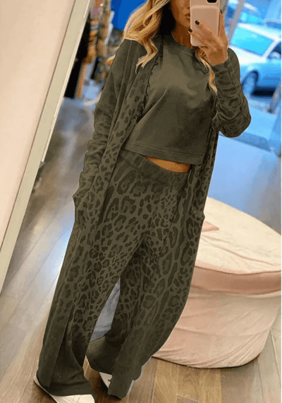 Panthera | Ensemble cardigan et pantalon léopard - Zevessa