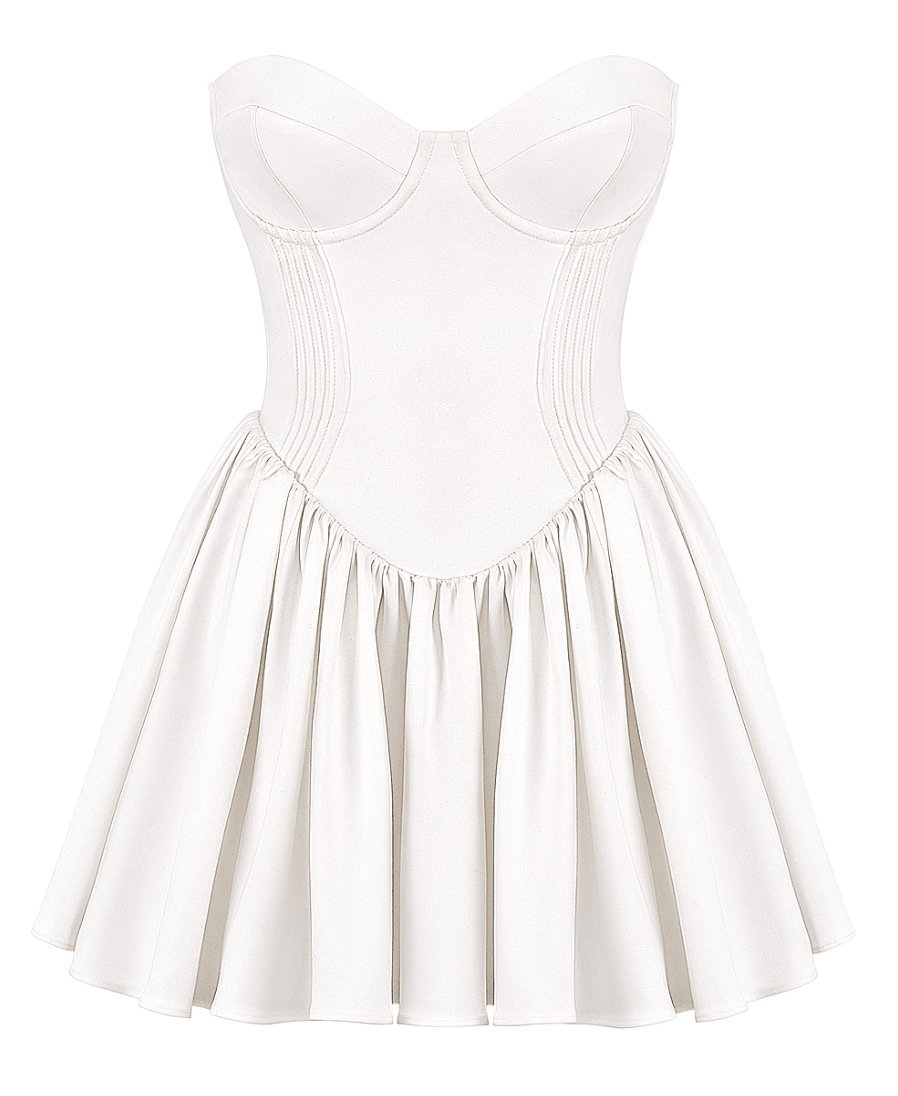 White Dress Corset Mini Dress | Carmen