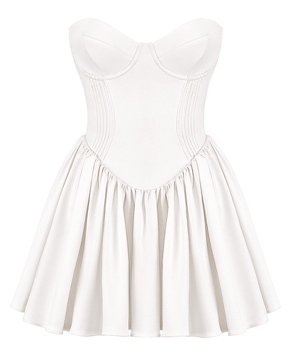 White Dress Corset Mini Dress | Carmen