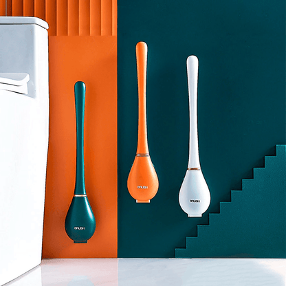 Brosse de toilettes en silicone avec support mural - Zevessa