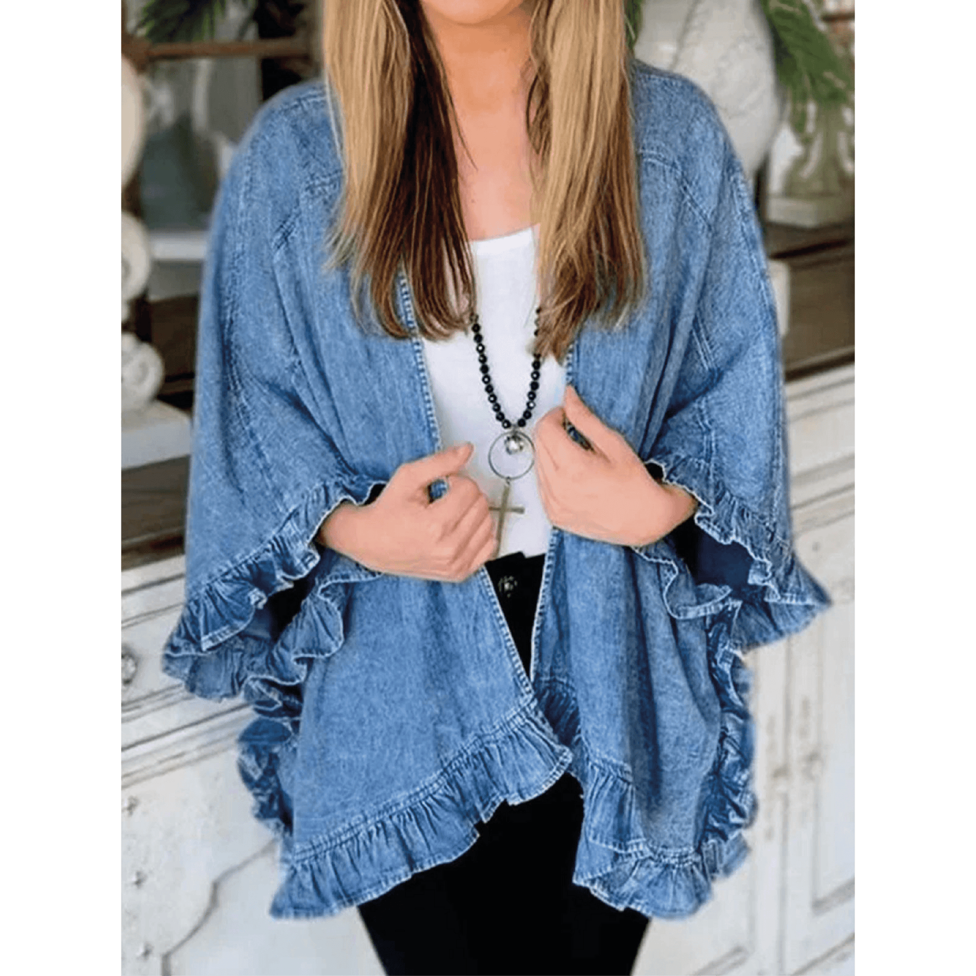 Cardigan en denim déconctracté - Zevessa