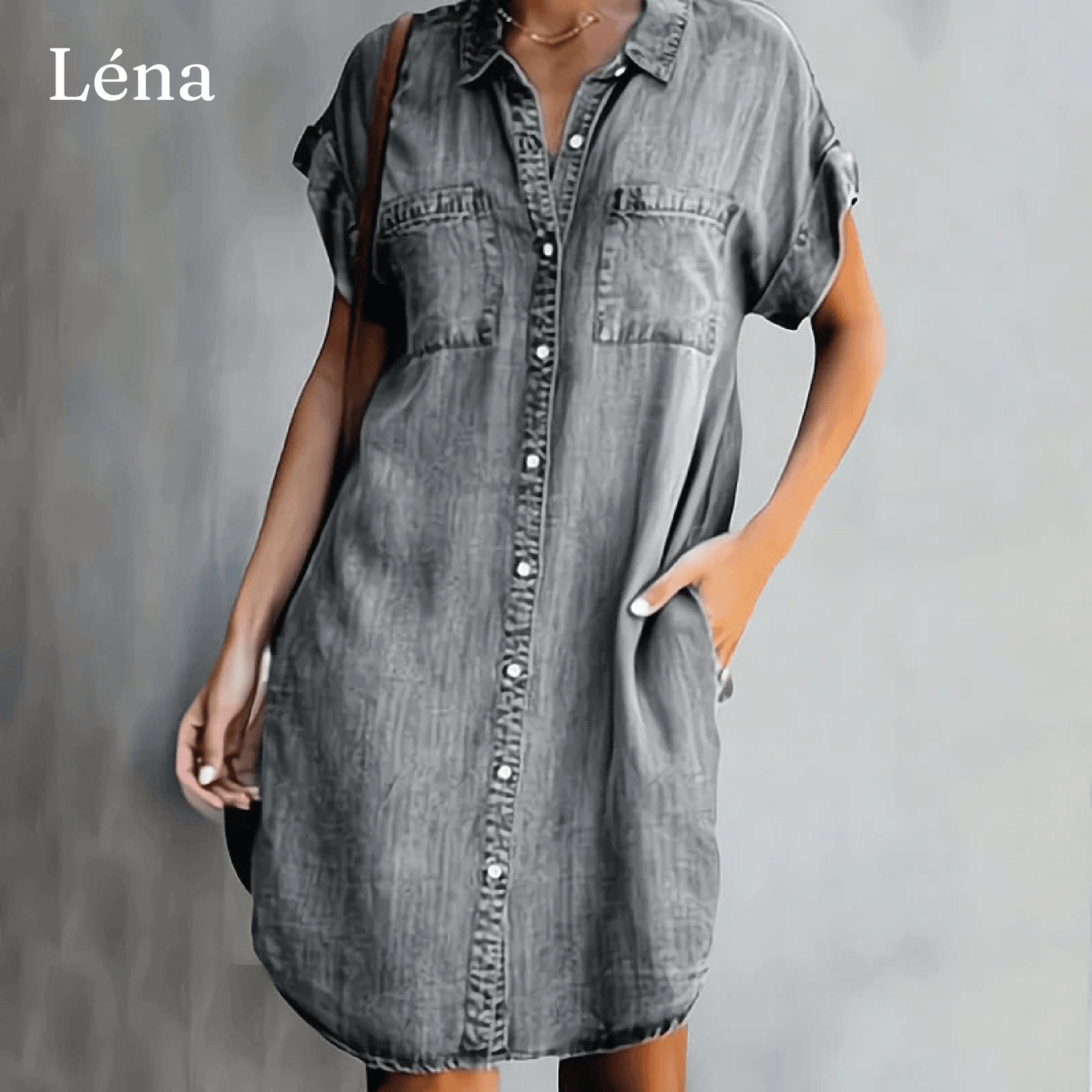 Léna | Robe chemise en denim - Zevessa