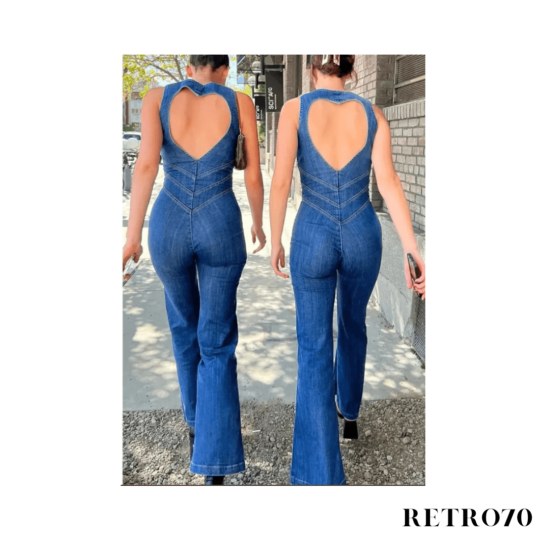 Retro70 | Combinaison cœur en denim - Zevessa