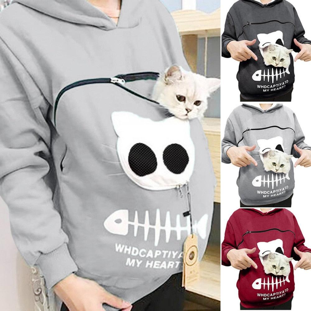 Pull poche à chat | Kitty Sweat - Zevessa